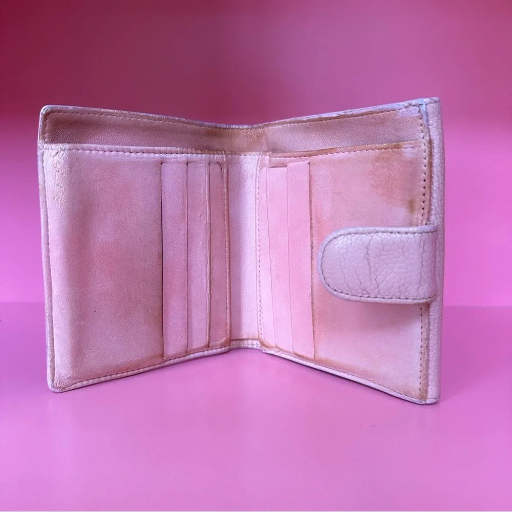 Chanel Pink Compact Wallet with Iconic CC Logo